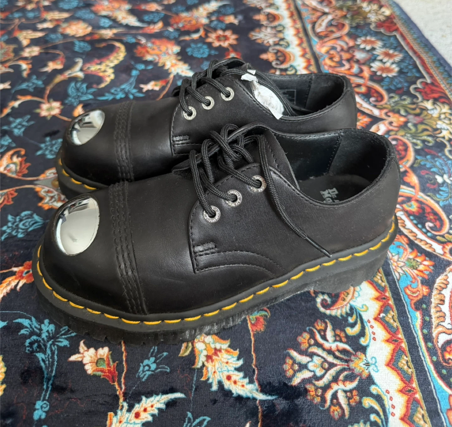 Dr. Martens Black Leather Cap Toe Oxford Shoes - photo 2
