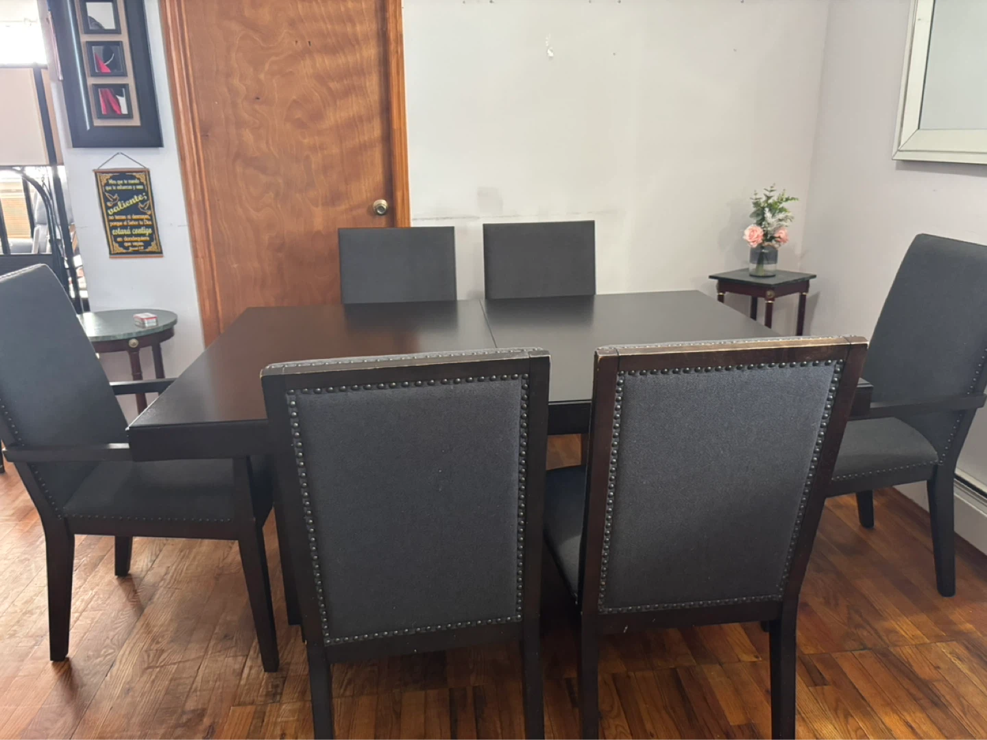 Dark Wood Dining Table with 6 Chairs - photo 2