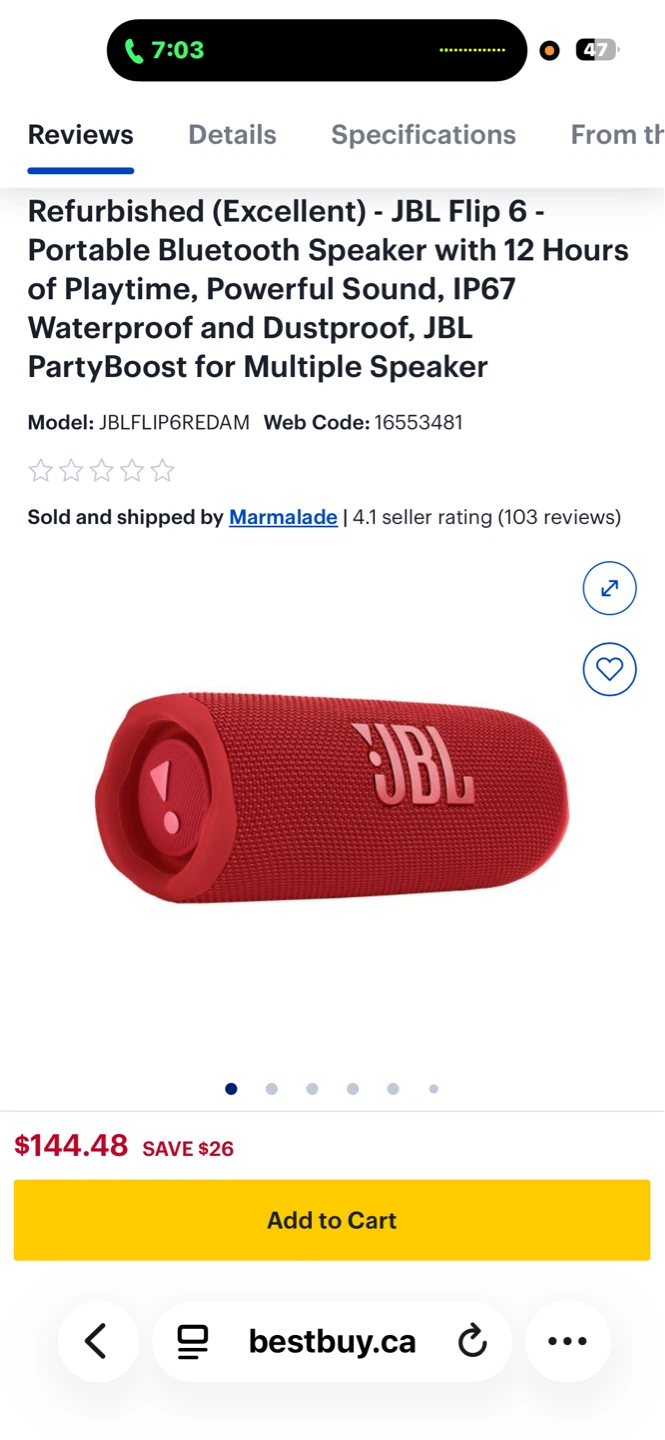 JBL Flip 6 Portable Bluetooth Speaker - Red - photo 4
