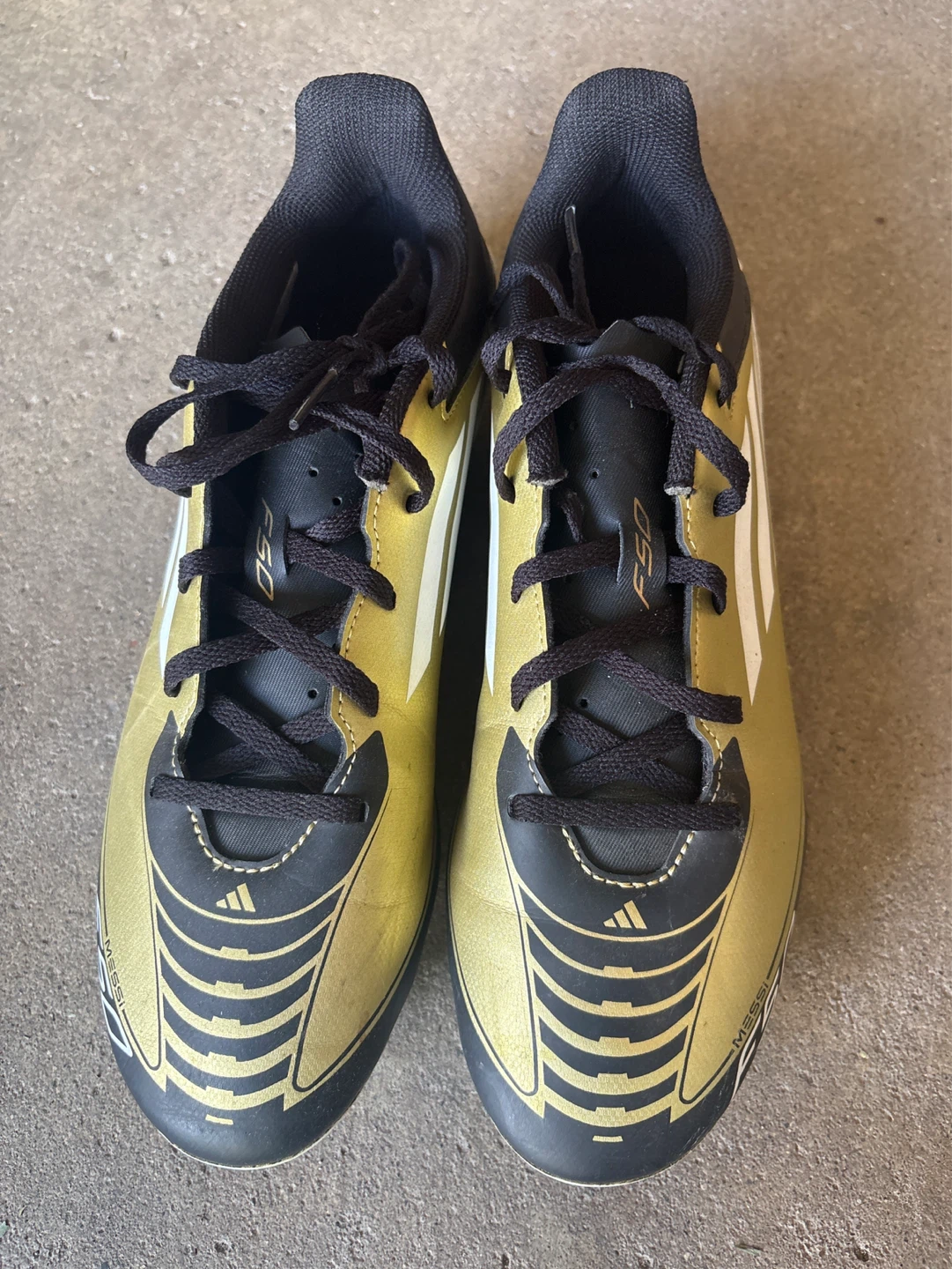 Adidas F50 Messi Soccer Cleats Gold/Black US 10