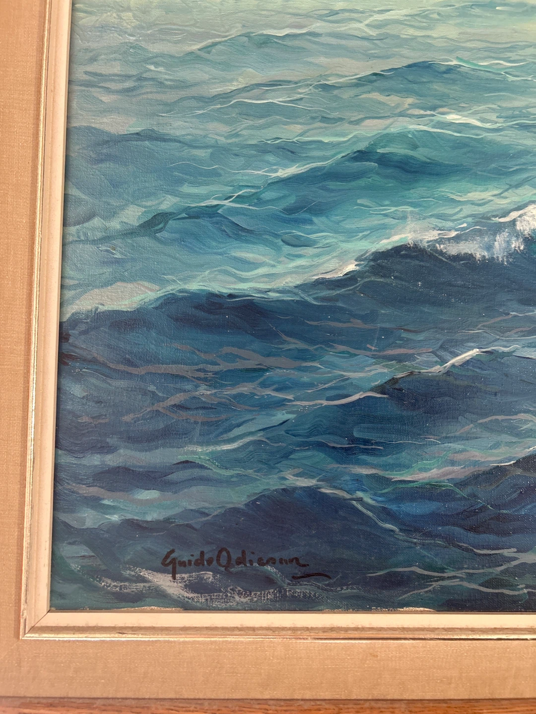 Vintage Oil Painting of Coastal Cliffs - photo 2