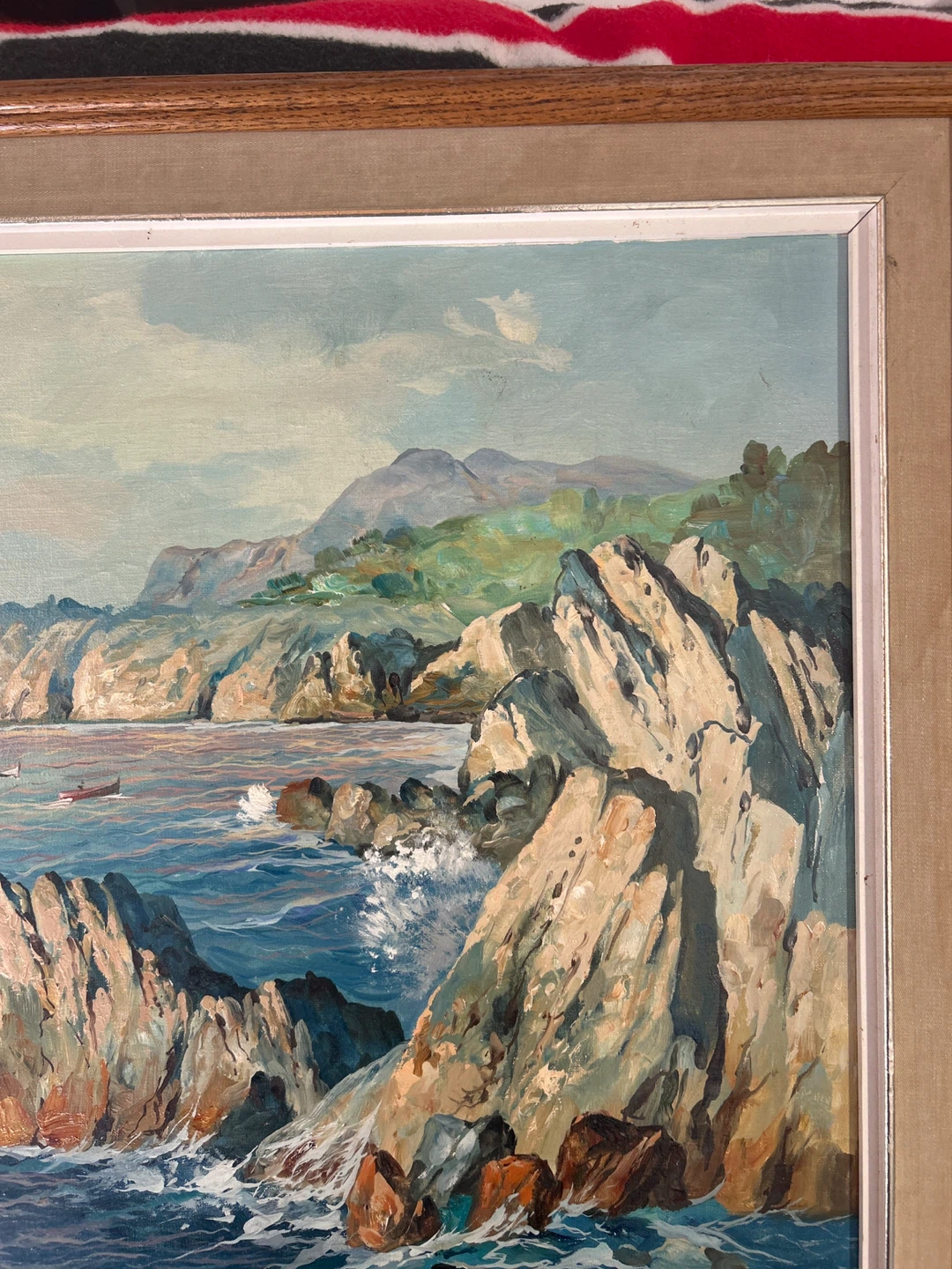 Vintage Oil Painting of Coastal Cliffs - photo 3