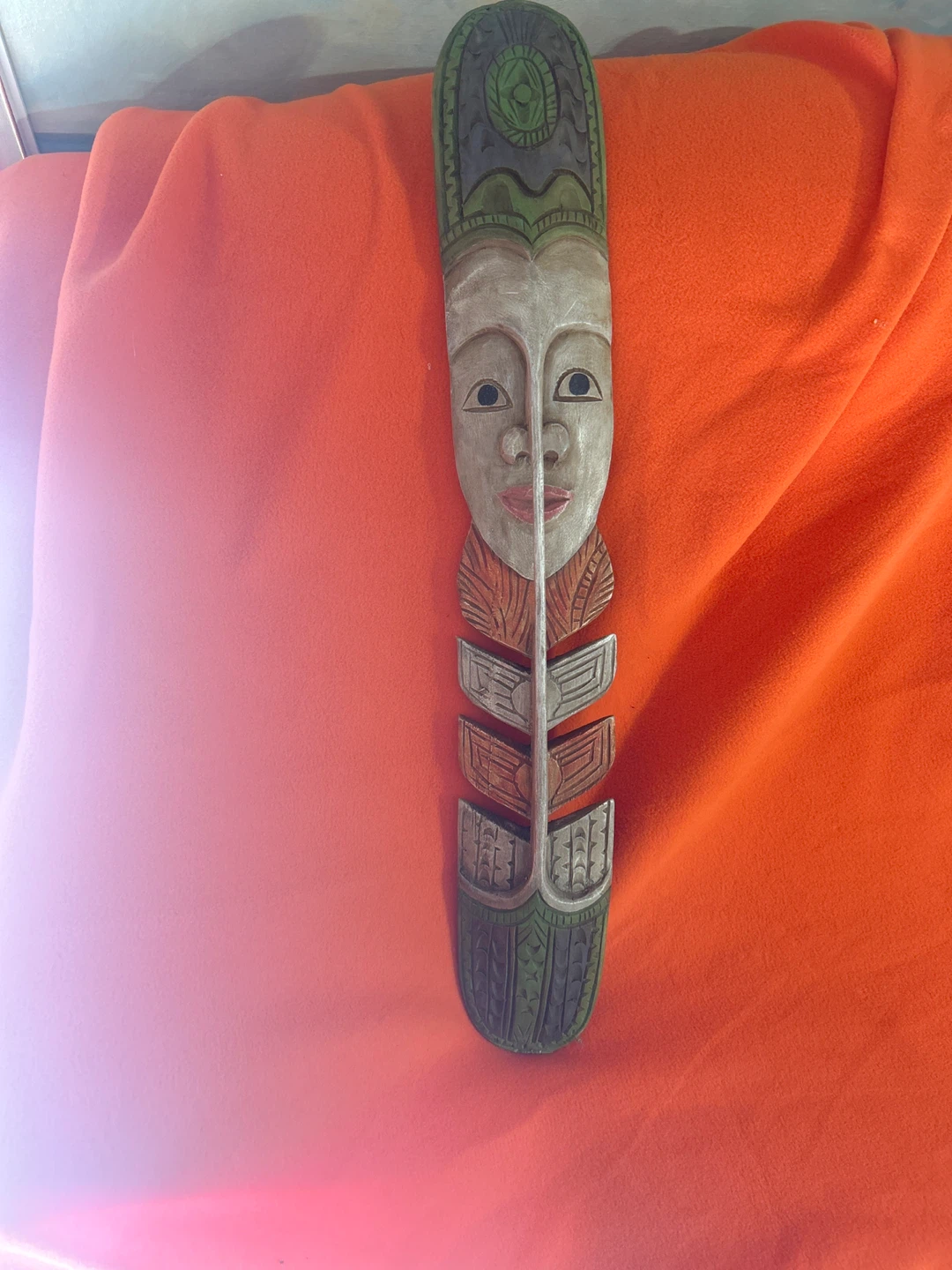 Carved Wooden Tribal Mask Wall Art