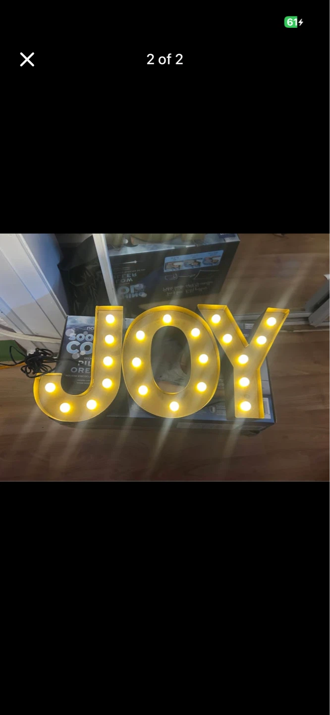 Light-up "JOY" Marquee Sign