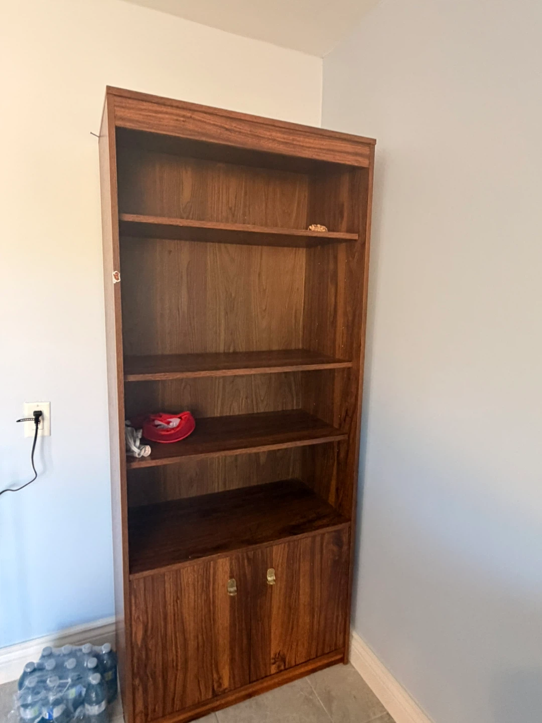 Wooden Bookshelf with Cabinet