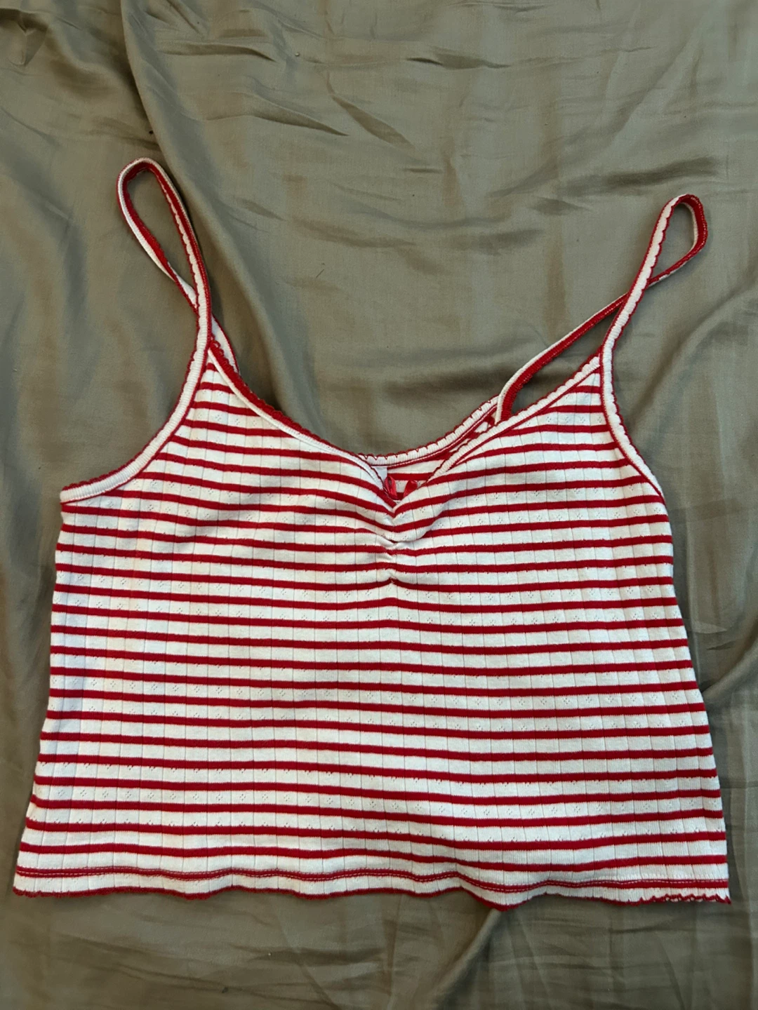 White and red striped tank top