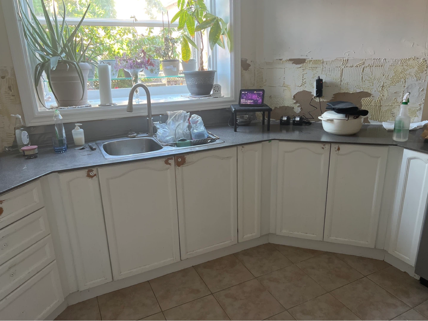 Kitchen renovation in progress. FREE CABINETS
