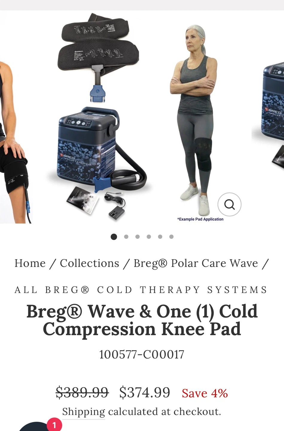 Breg Wave & One Cold Compression Knee Pad System