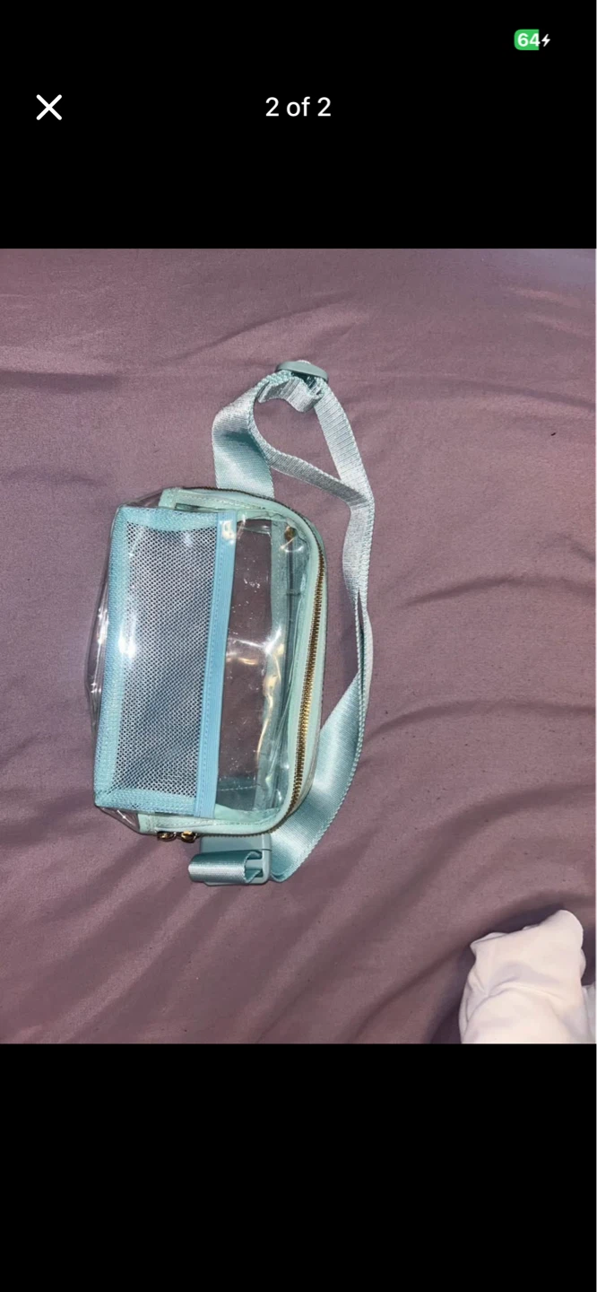 Clear Fannypack with Blue Accents