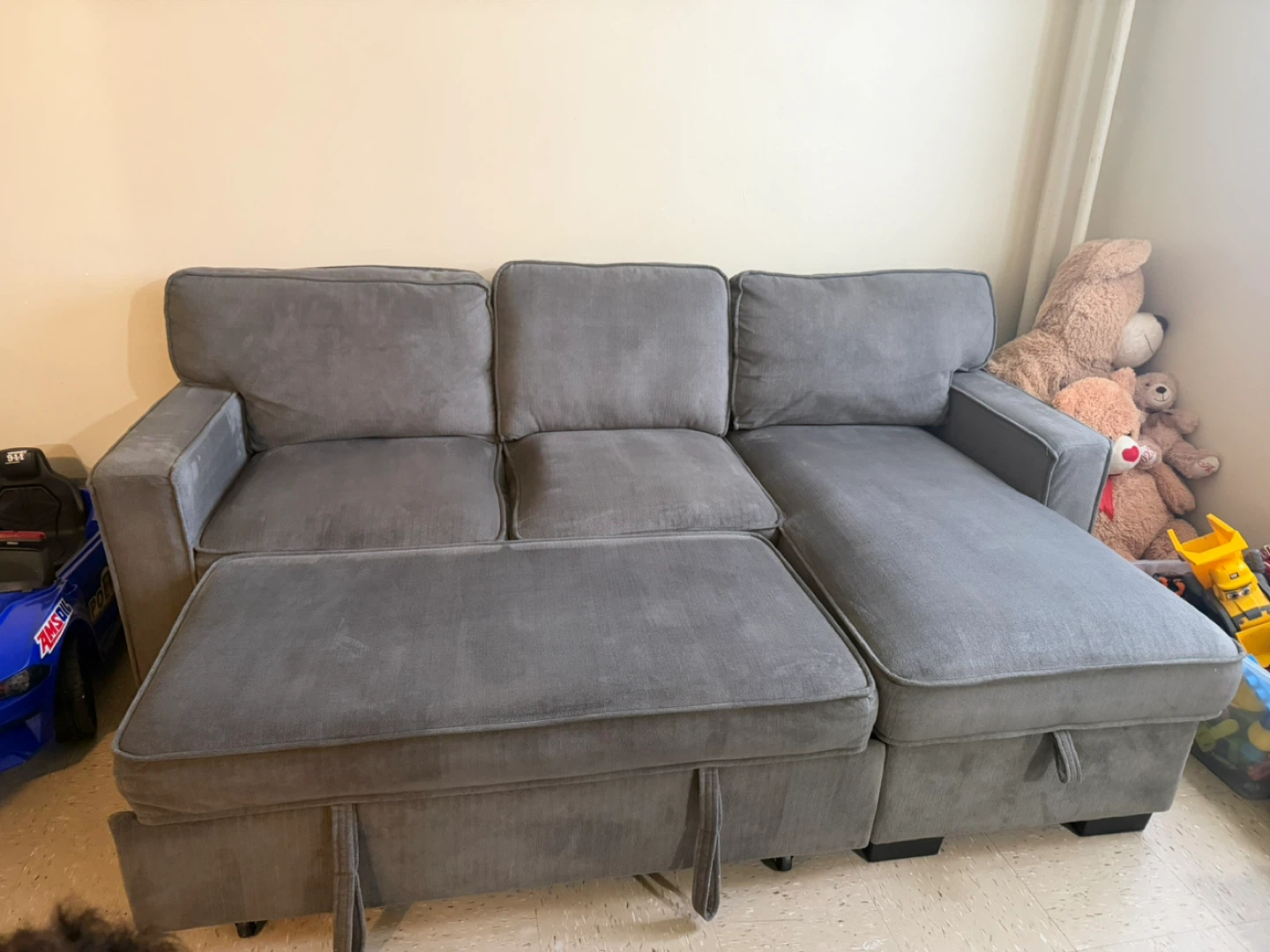 CANMOV Convertible Sleeper Sectional Sofa – Gray - photo 5