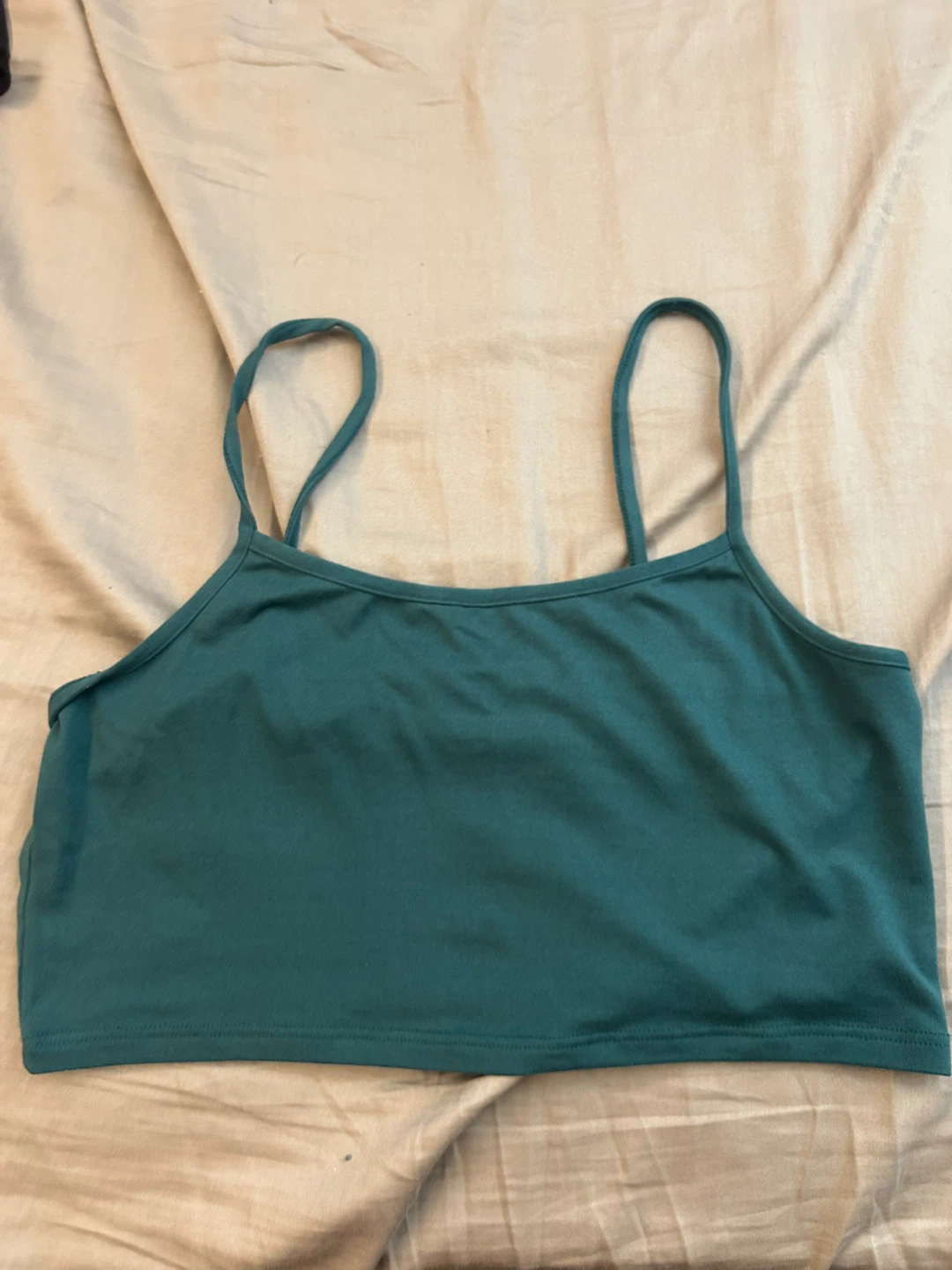 Teal Spaghetti Strap Crop Top