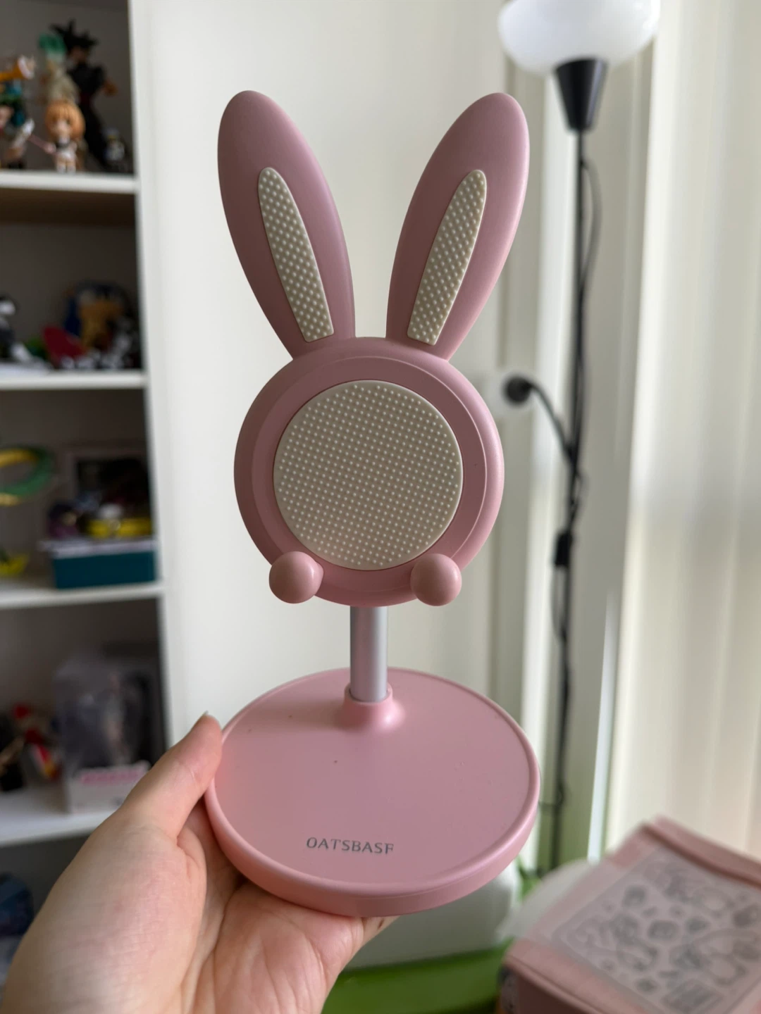 Pink bunny phone stand