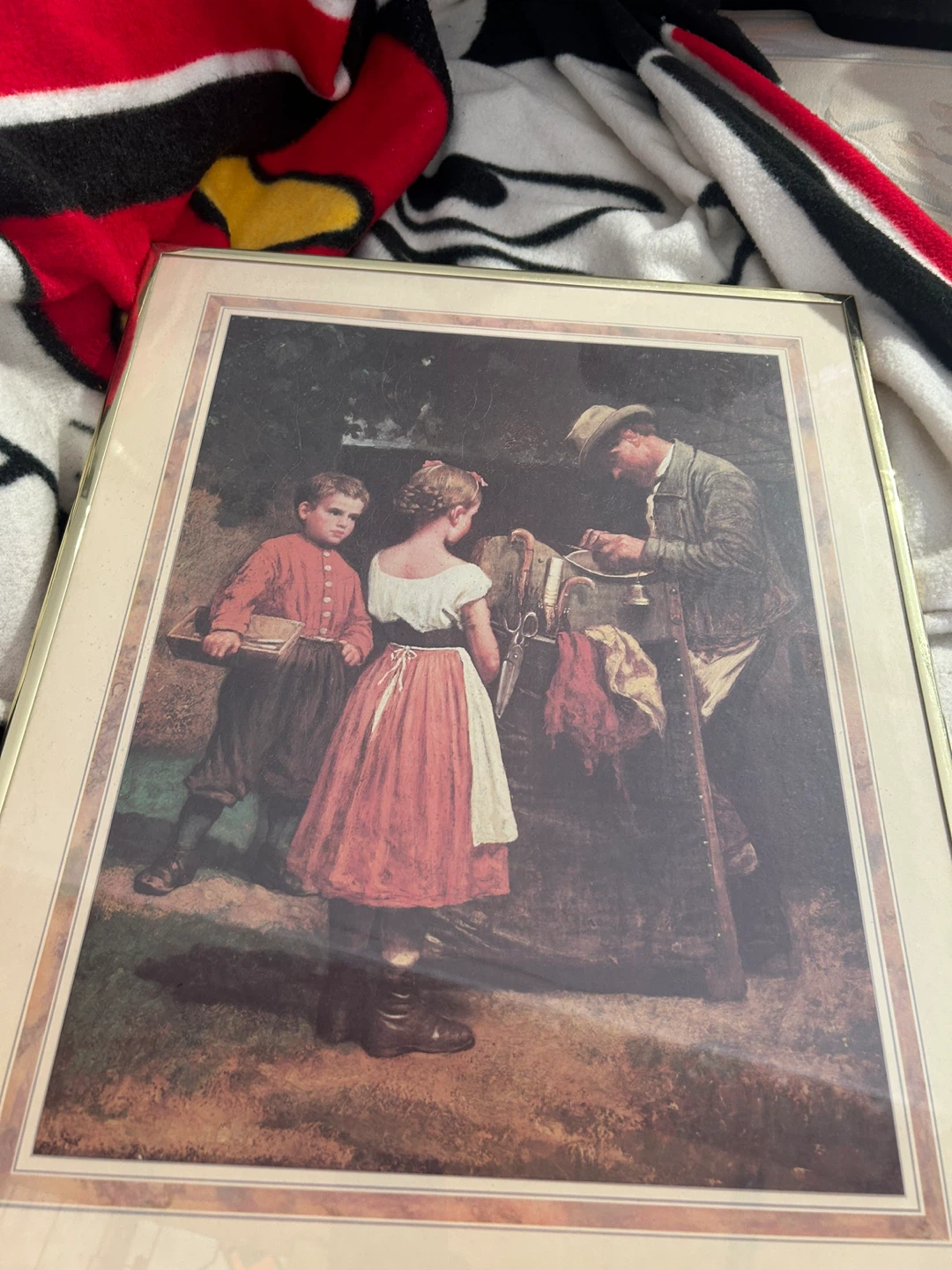 Framed Print of Children and a Man