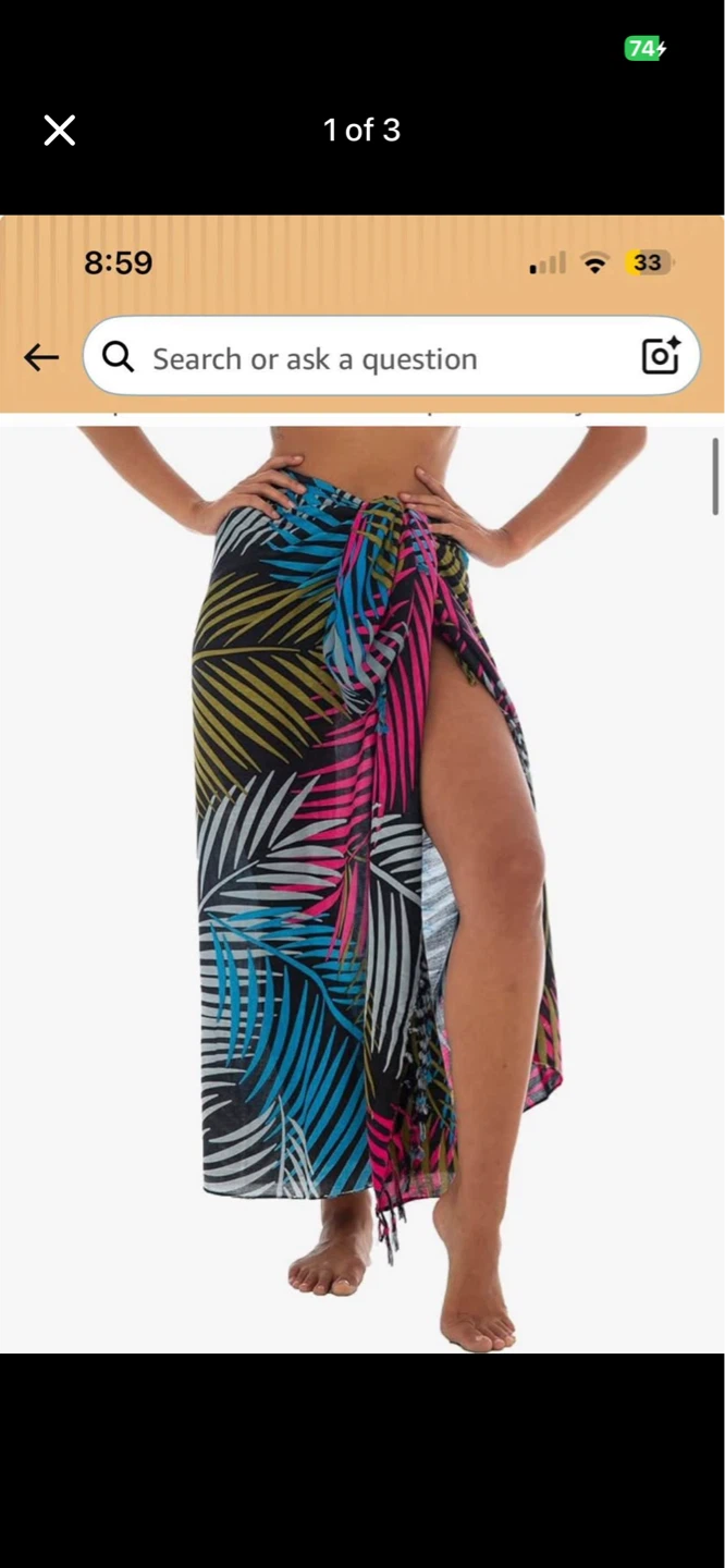 Beach Bali Sarong with Coconut Shell Clip