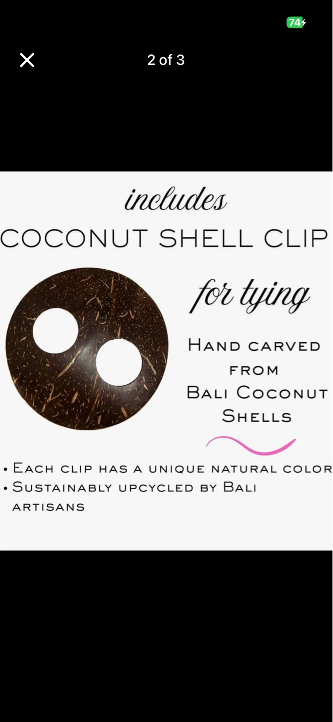 Beach Bali Sarong with Coconut Shell Clip - photo 2