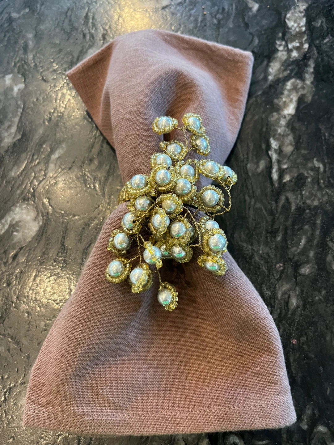 Set of 12 Beaded Napkin Rings