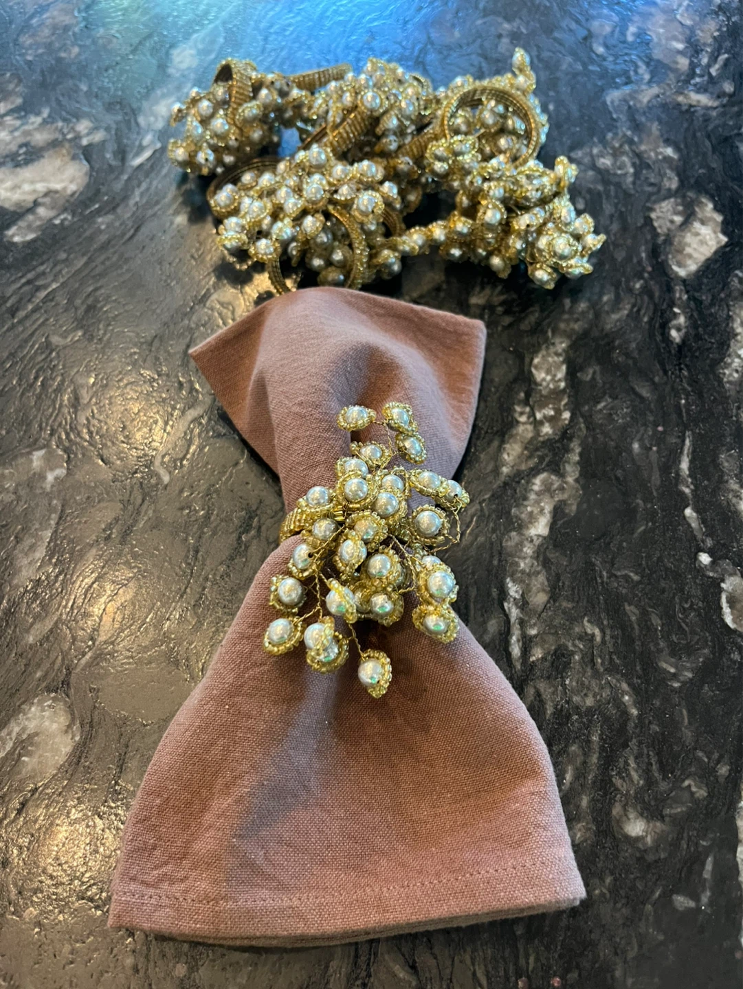 Set of 12 Beaded Napkin Rings - photo 2