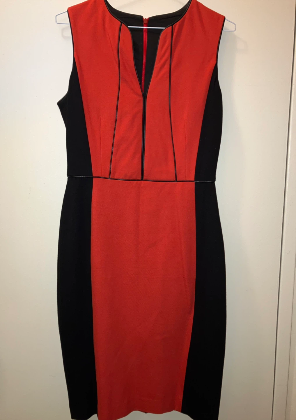 Iris Setlakwe Sleeveless Sheath Dress Red Black Size 2