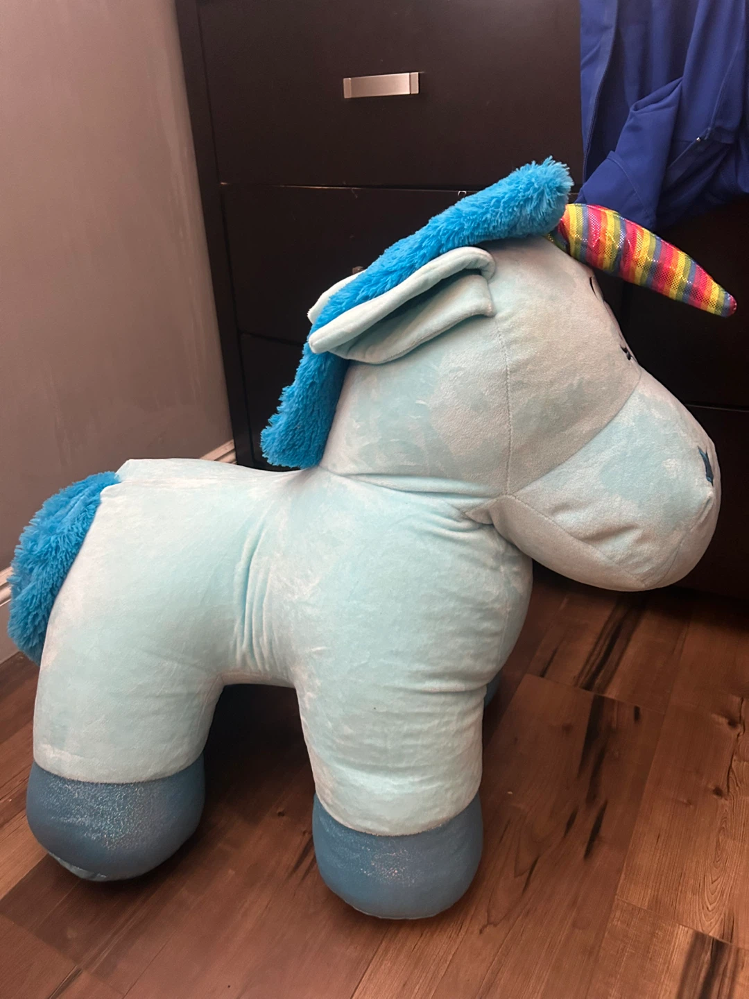 Large 3ft Light Blue Plush Unicorn Toy - photo 3