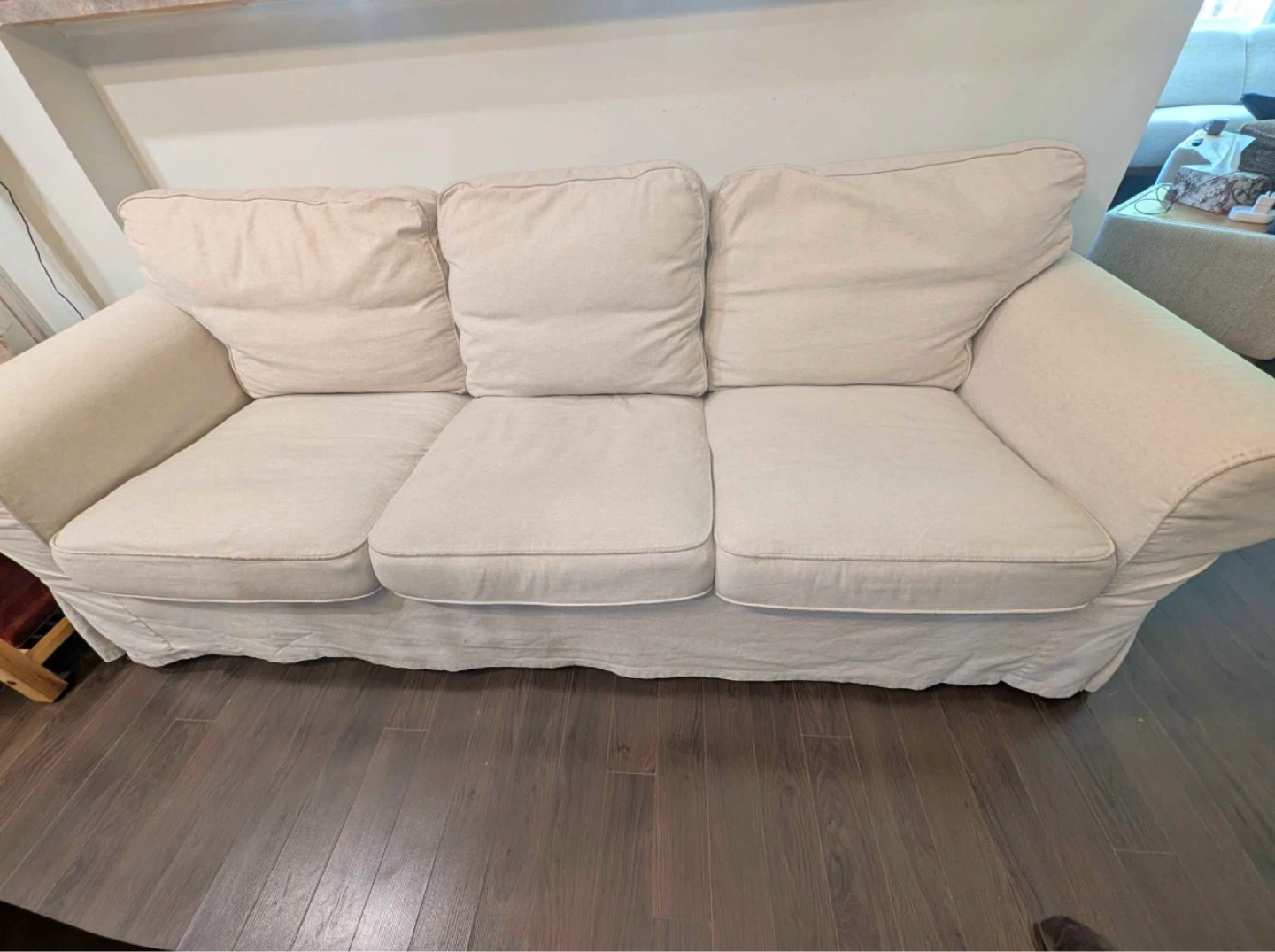 3-Seater Sofa with Cream Slipcover - photo 2