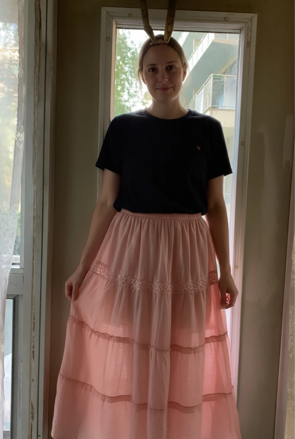 Pink Tiered Lace Maxi Skirt(new) - photo 2