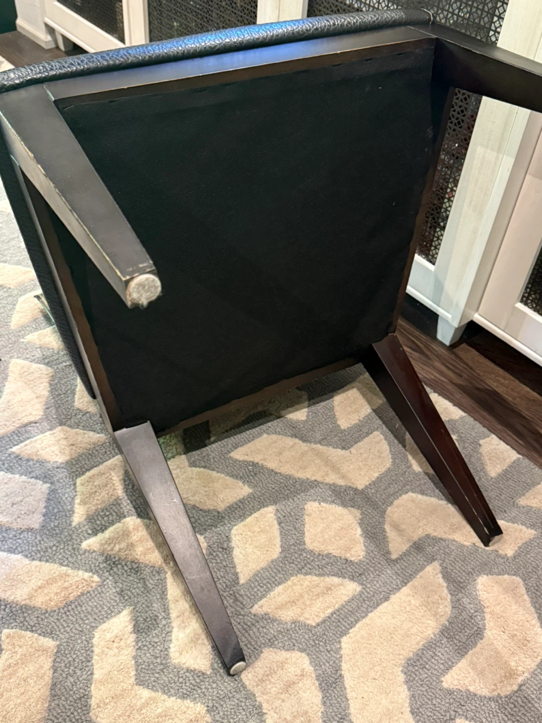 Six Black Leather Dining Chairs - photo 4