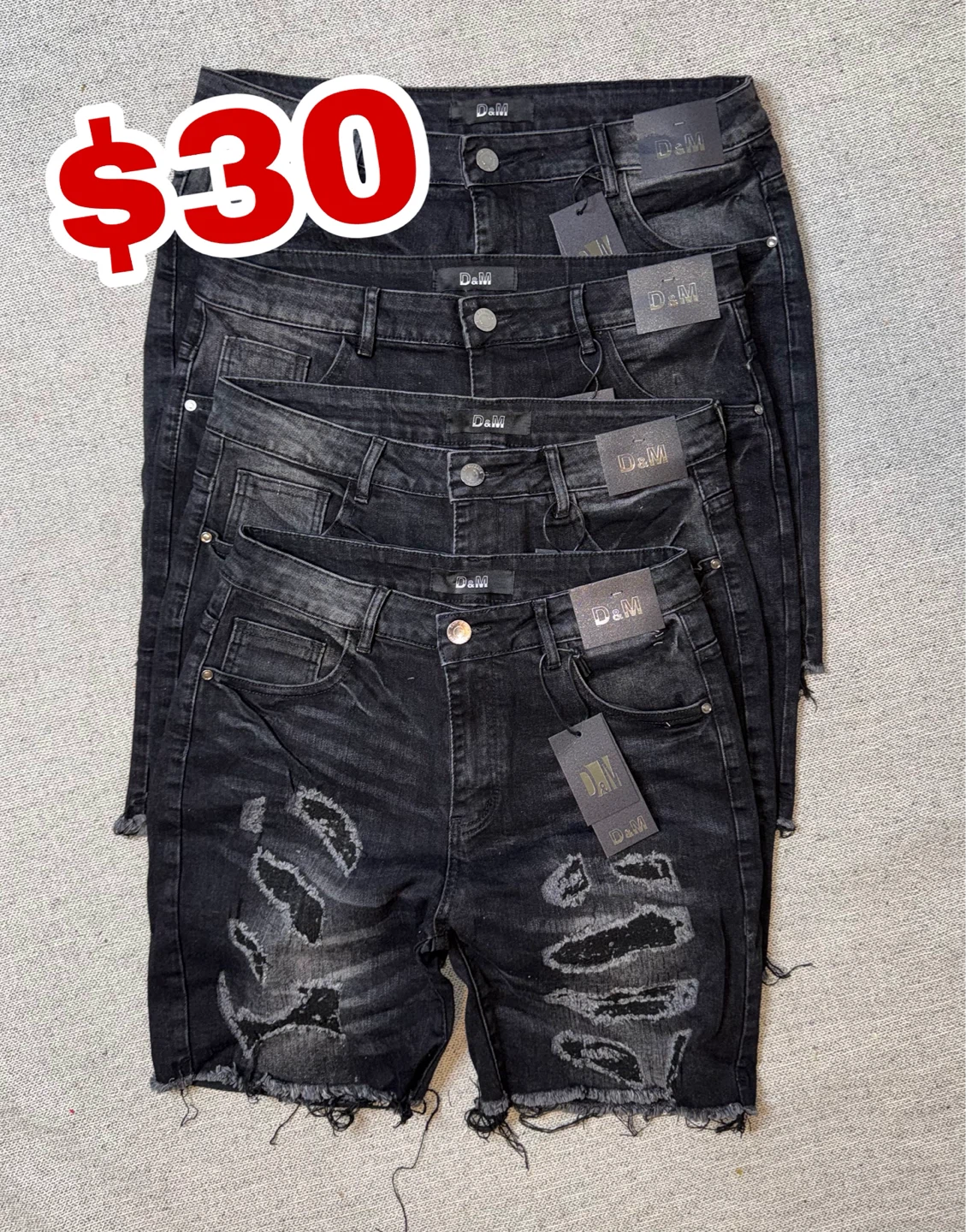 D&M Distressed Denim Shorts - photo 2