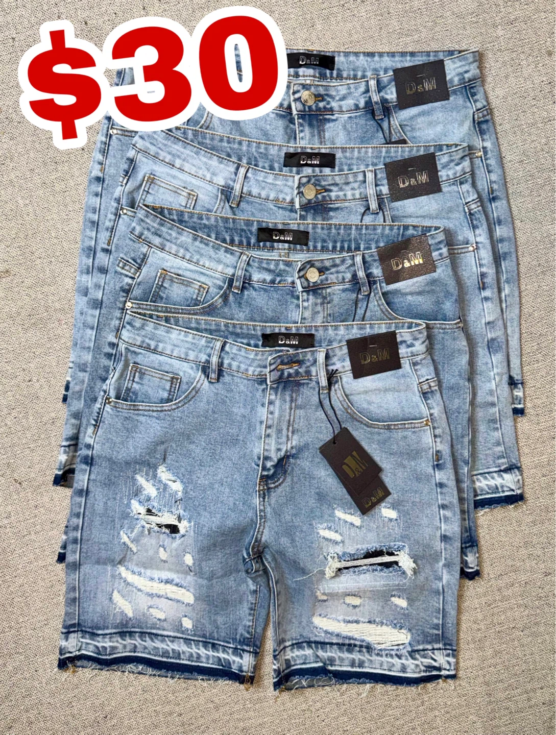 D&M Distressed Denim Shorts - photo 4