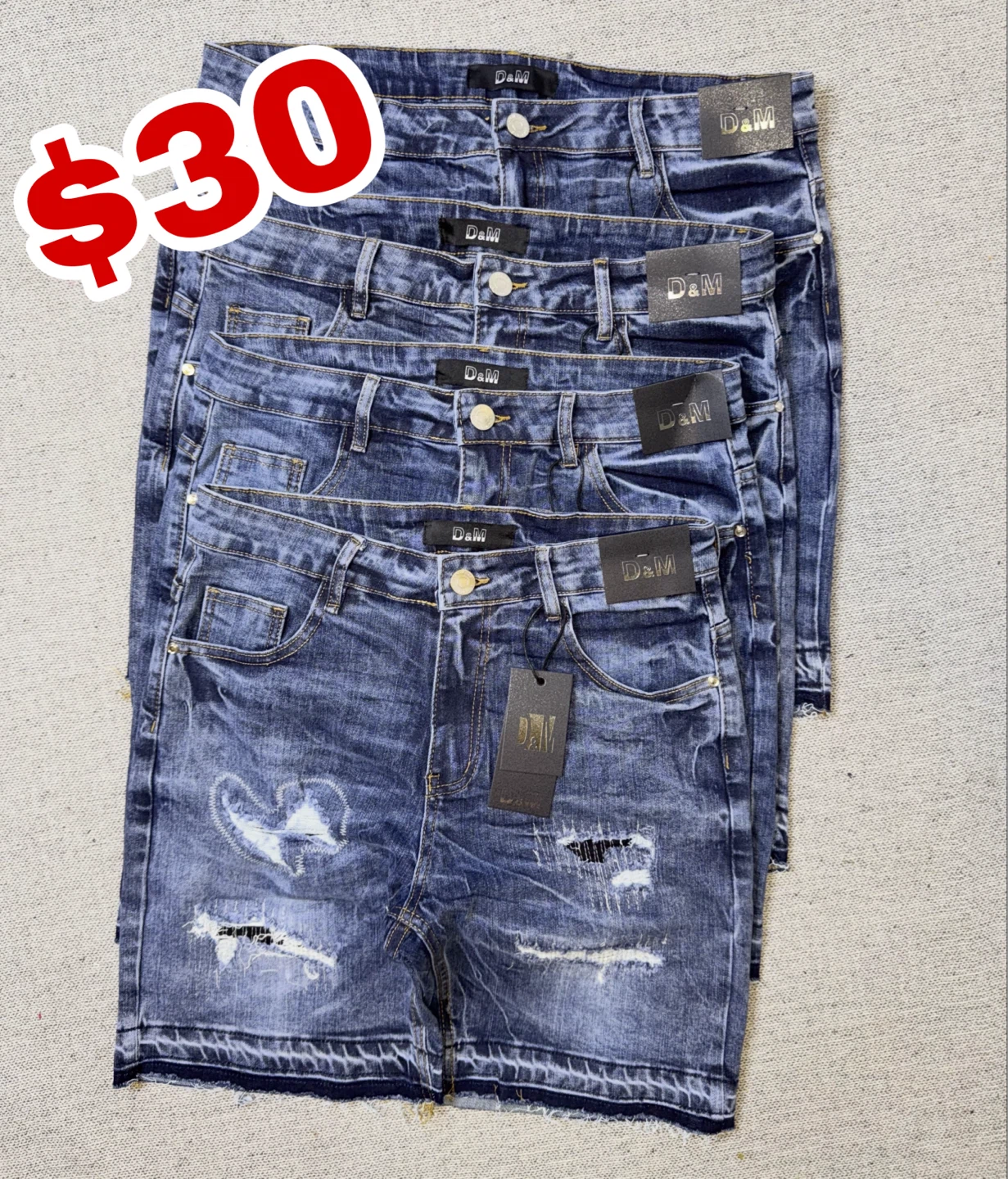 D&M Distressed Denim Shorts - photo 5