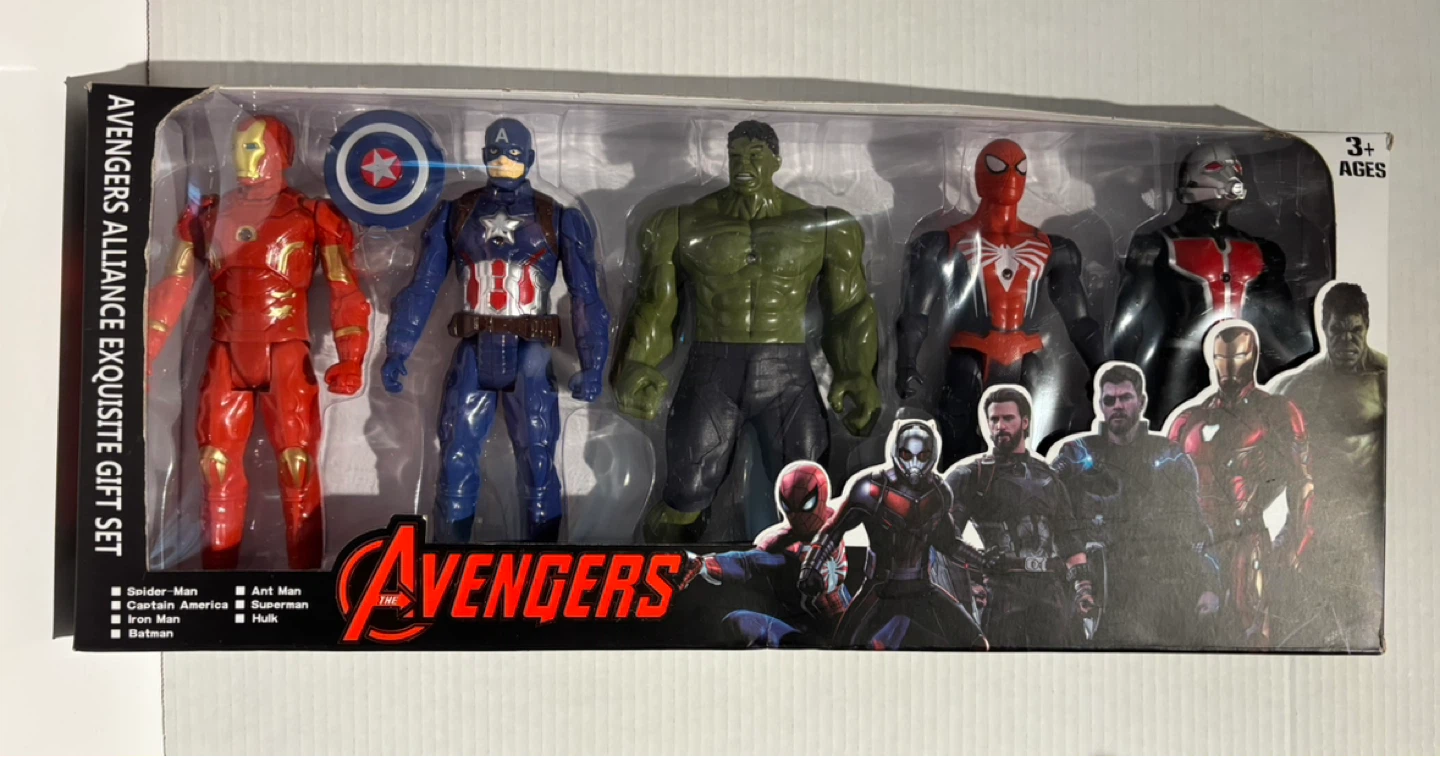 Avengers Action Figures Set Spider-Man Hulk Ironman