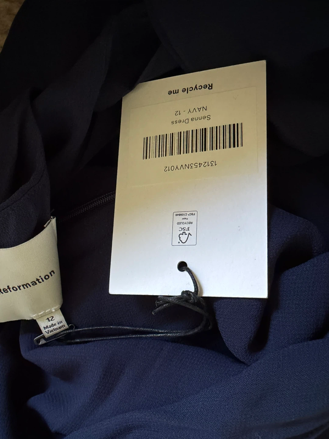 Reformation Senna Dress Navy Size 12 - photo 5