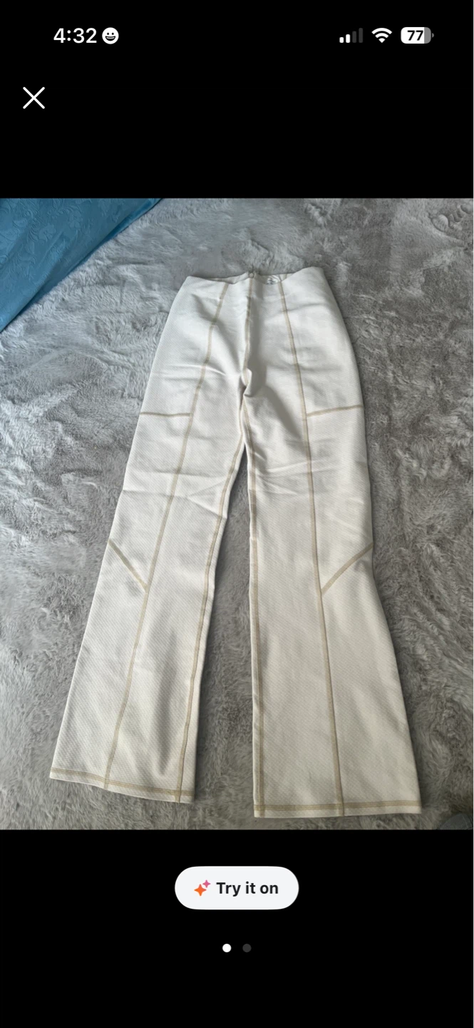 Wilfred Cream Wide Leg Flare Pants
