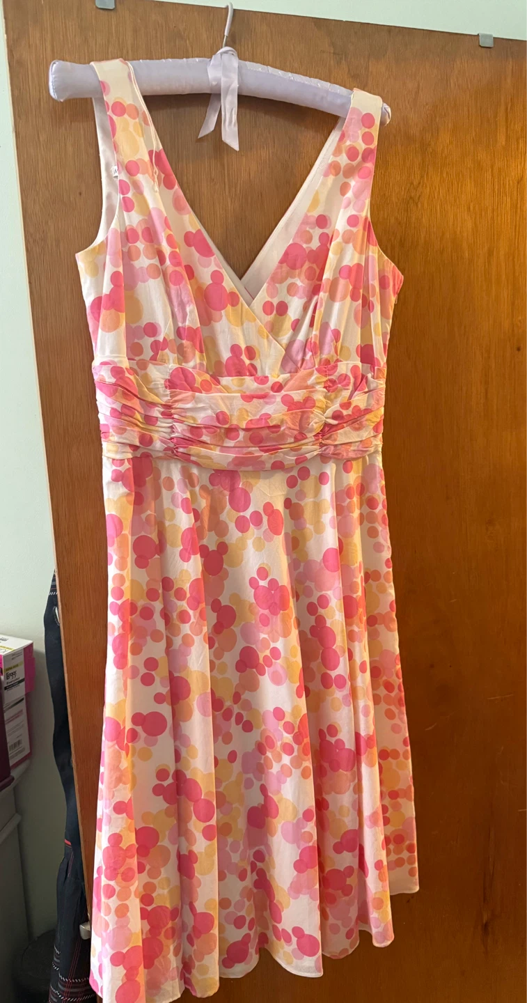 Maggy London Women's Pink Dot Print Dress Size 10 - photo 3