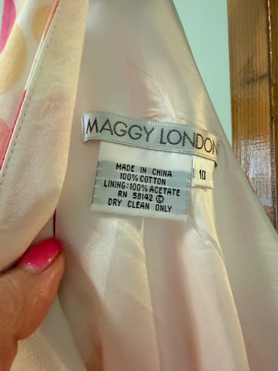 Maggy London Women's Pink Dot Print Dress Size 10 - photo 4