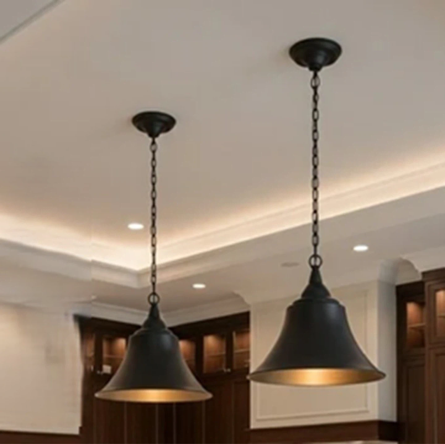 Decoristra Prato Black Metal Bell Pendant Light
