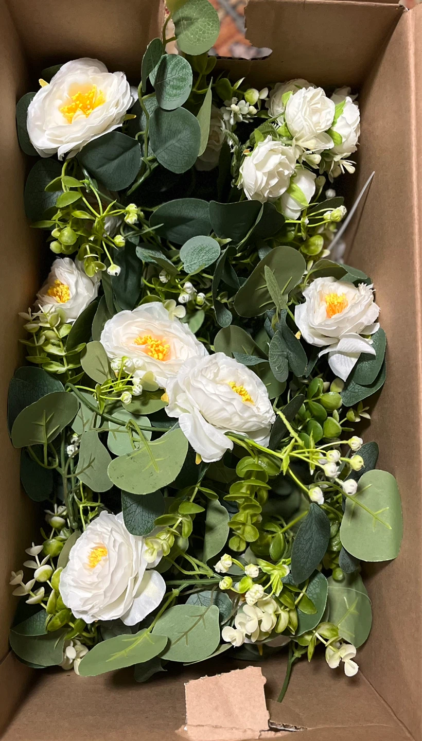 White Floral Arrangement with Eucalyptus