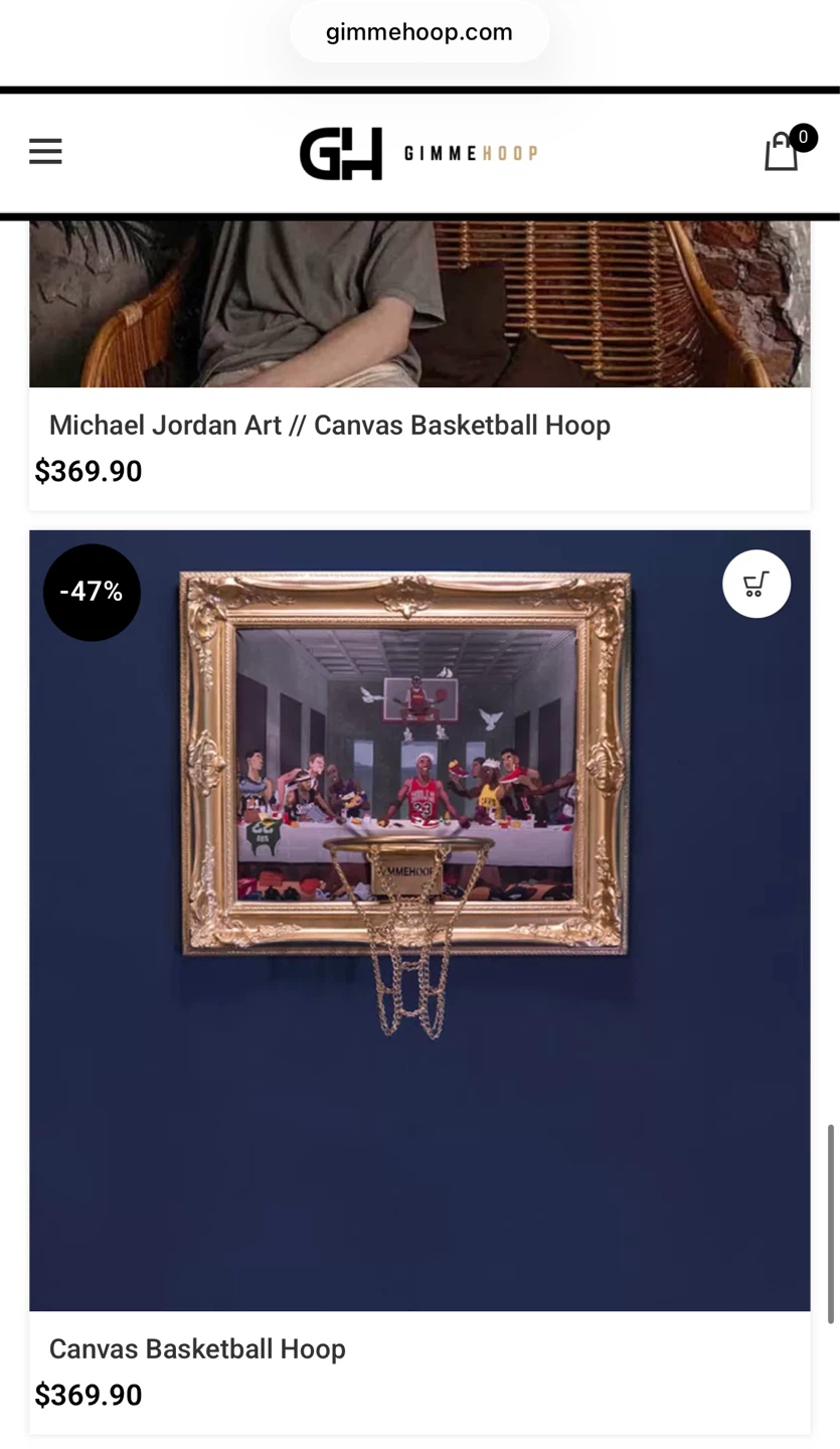 Gimmehoop Canvas Basketball Hoop - Michael Jordan Art - photo 4