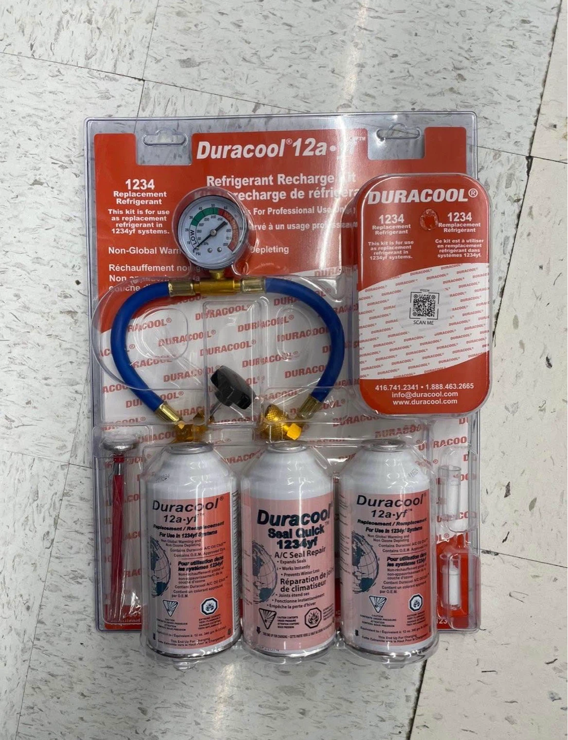 Duracool 12a-yf Refrigerant Recharge Kit with Seal Repair