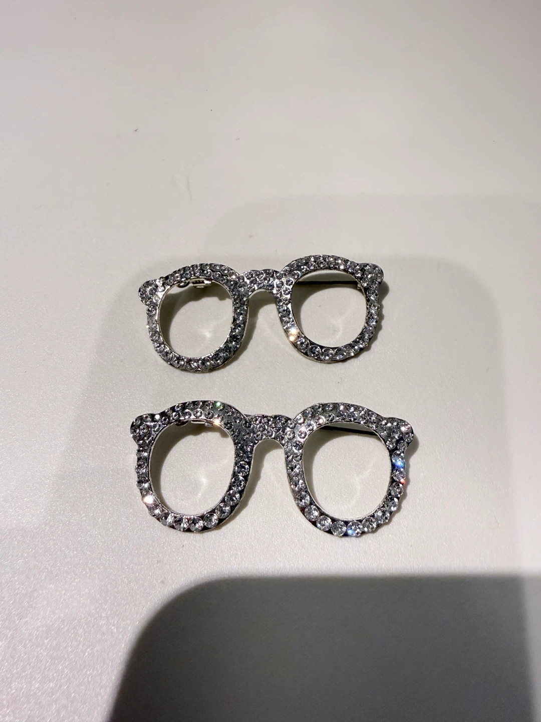 2 Rhinestone Eyeglasses Brooches
