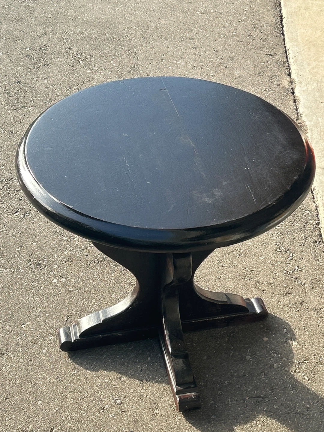Dark Round Side Table