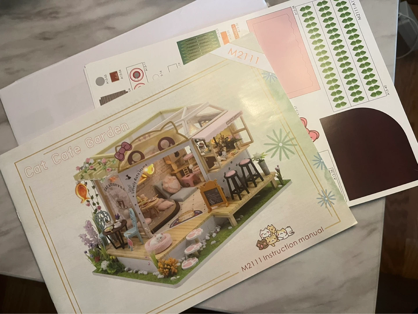 DIY Cat Cafe Garden Dollhouse Kit M2111 - photo 2
