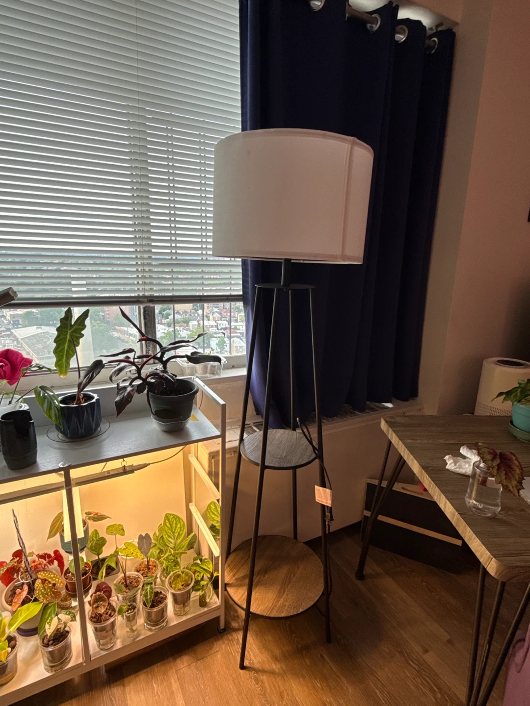 Floor Lamp with 2 Shelves