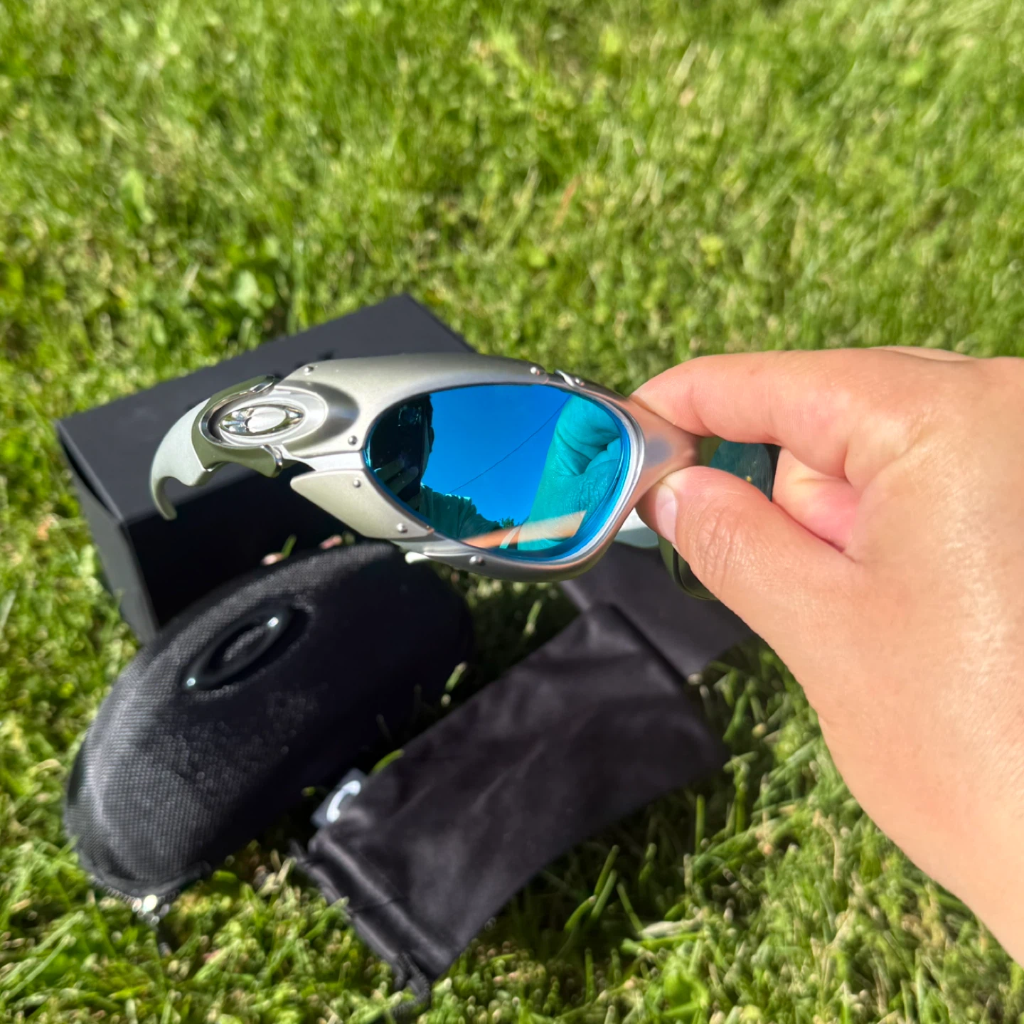 Oakley XX Metal Sunglasses - Silver/Blue - photo 2