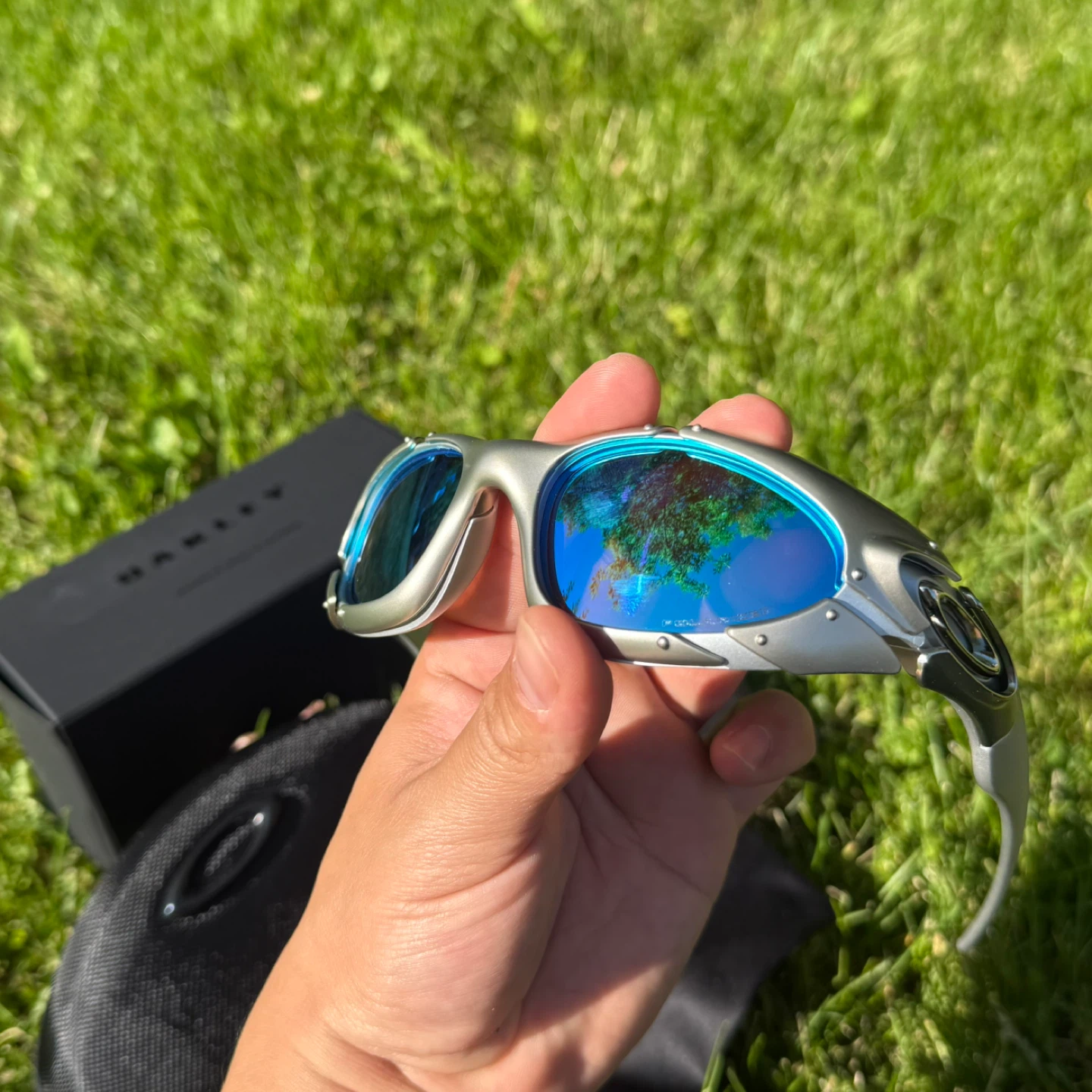Oakley XX Metal Sunglasses - Silver/Blue