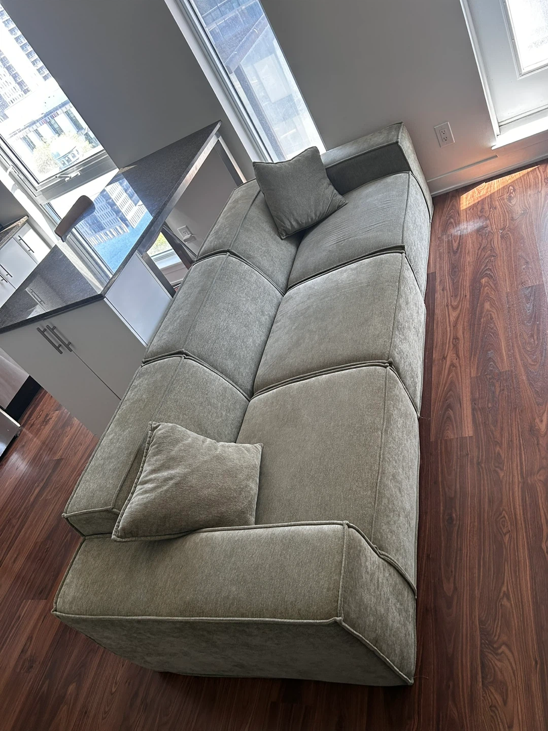 Modular Sectional Sofa with Pillows