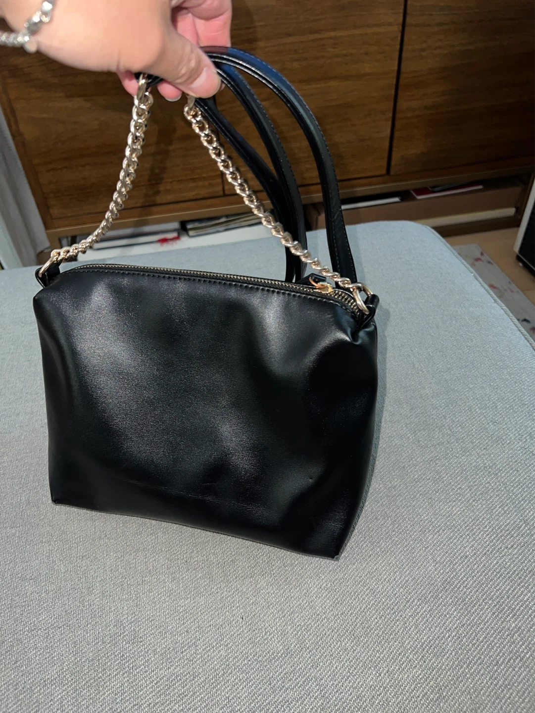 Aldo Black Faux Leather Shoulder Bag with Chain Strap - photo 3