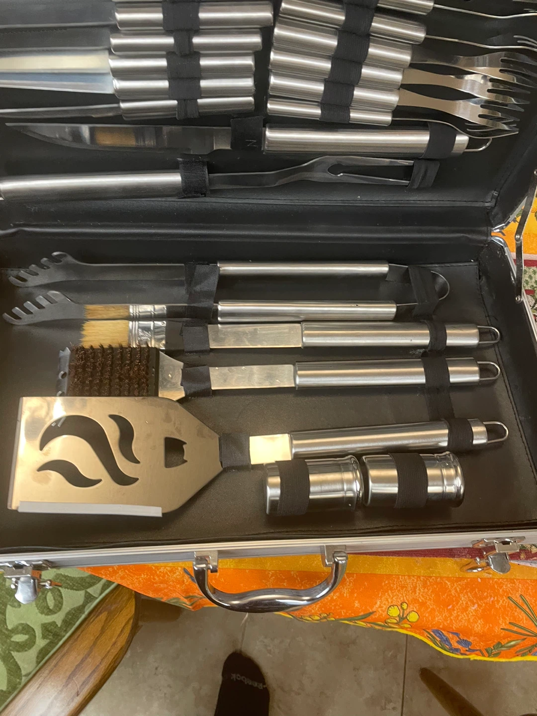 24 Piece BBQ Grill Tool Set in Silver Case