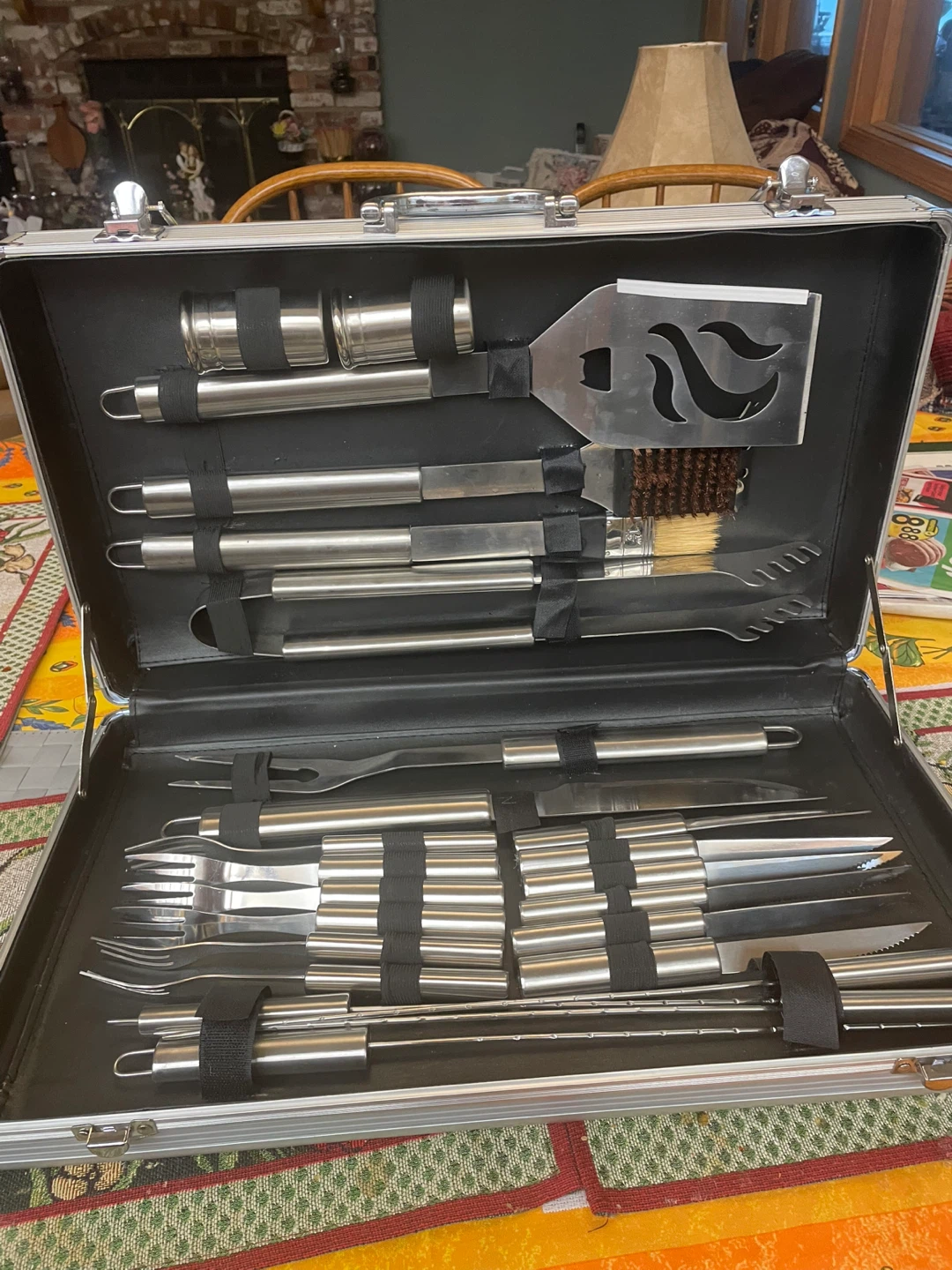 24 Piece BBQ Grill Tool Set in Silver Case - photo 3