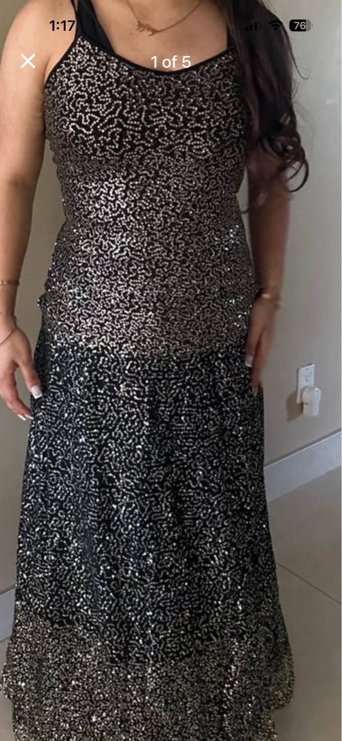 Sparkly Black and Silver Sequin Dress