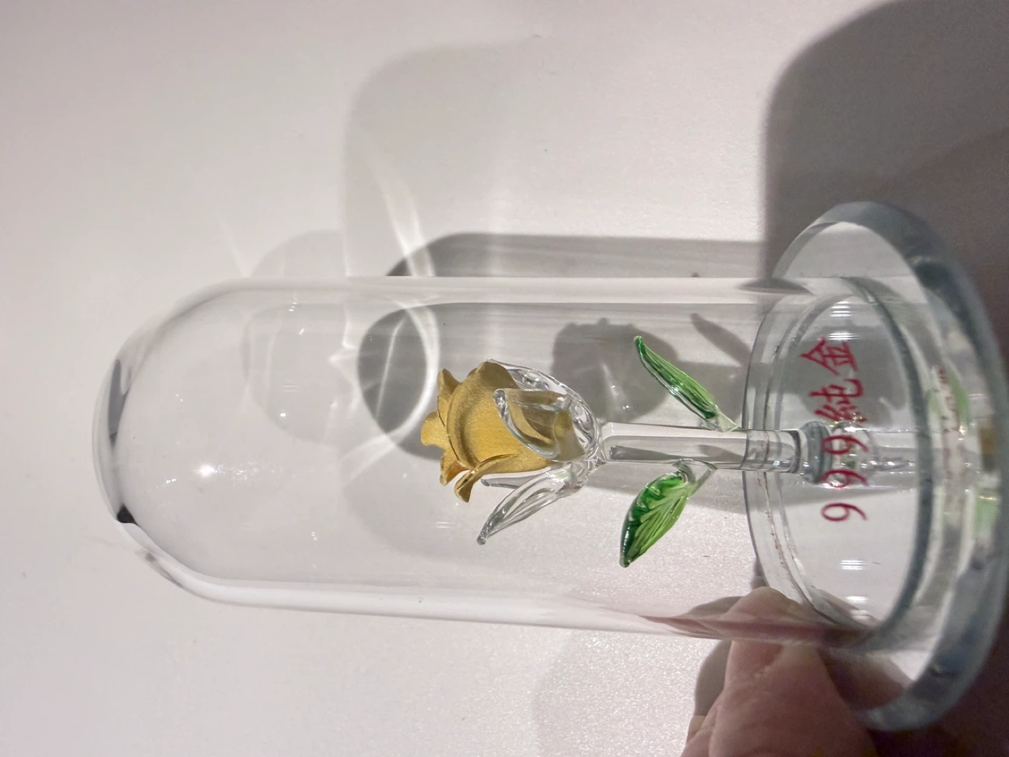Gold Rose in glass Display - photo 2